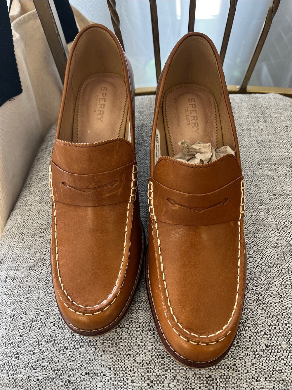 Sperry Women’s Classic Penny Loafers in Tan Leather